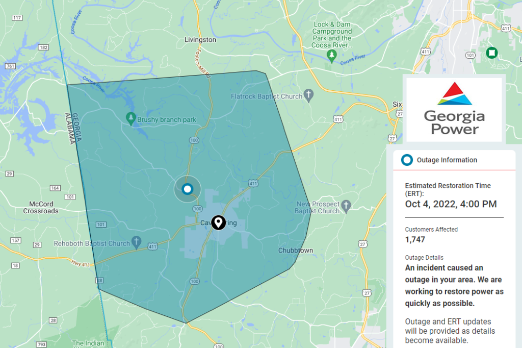 Ga Power Outage Map Atlanta 